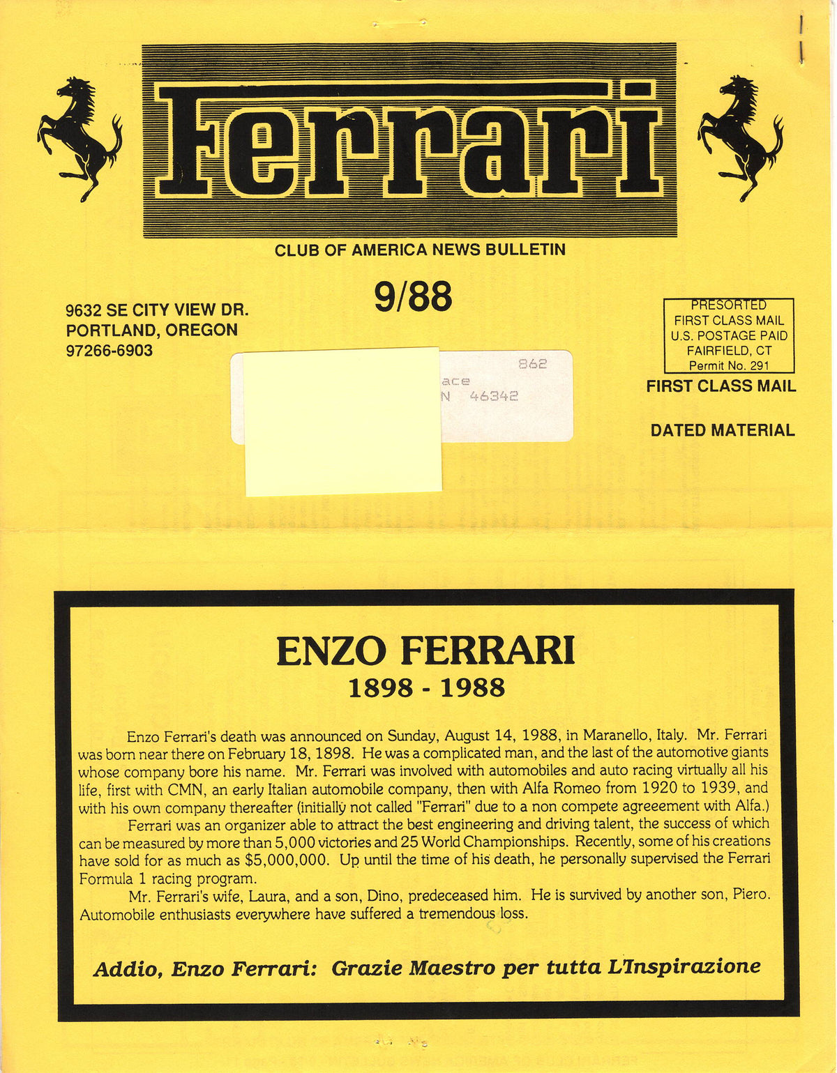 FCA News Bulletin 1988 - 9