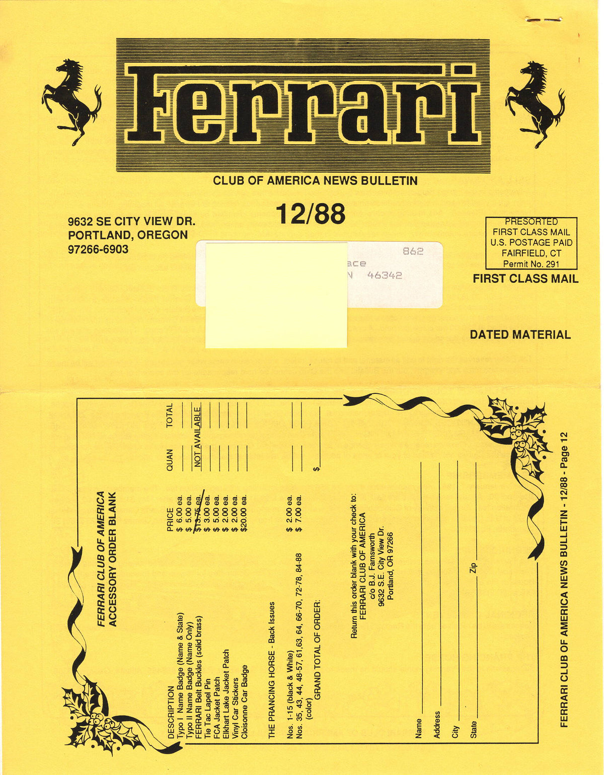 FCA News Bulletin 1988 - 12