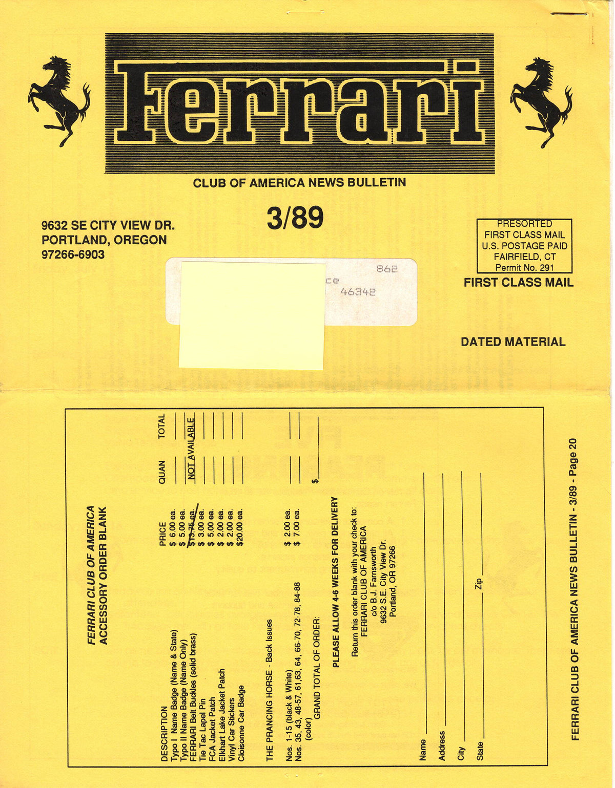 FCA News Bulletin 1989 - 3