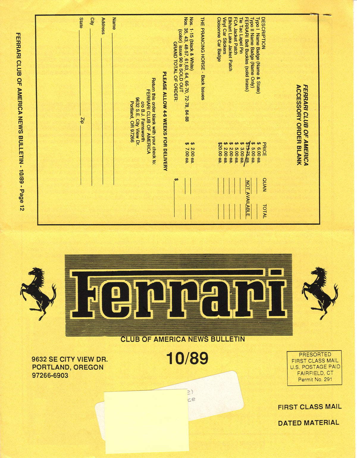 FCA News Bulletin 1989 - 10