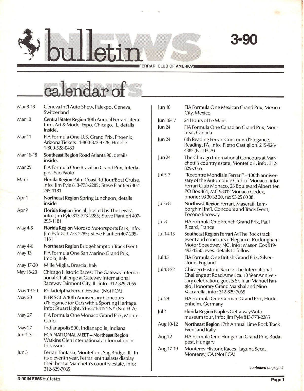 FCA News Bulletin 1990 - 3