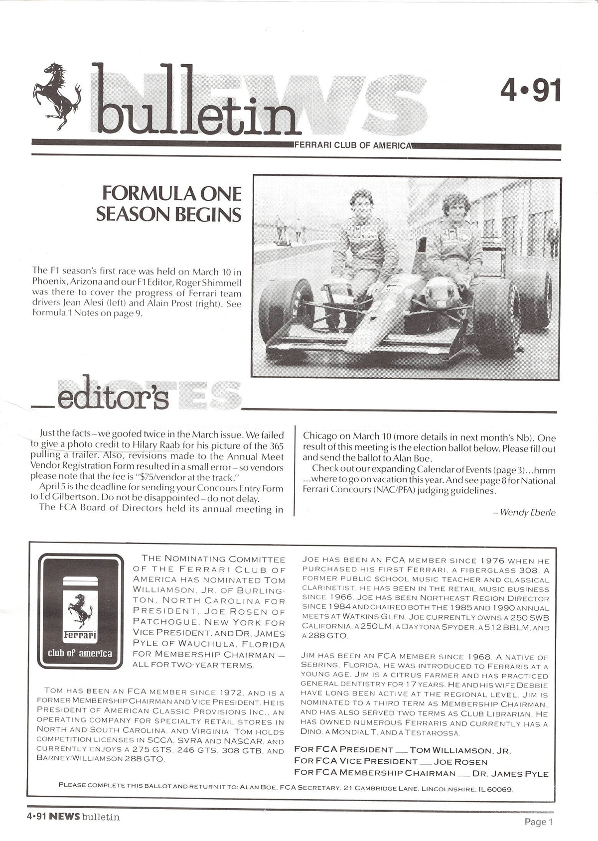 FCA News Bulletin 1991 - 4
