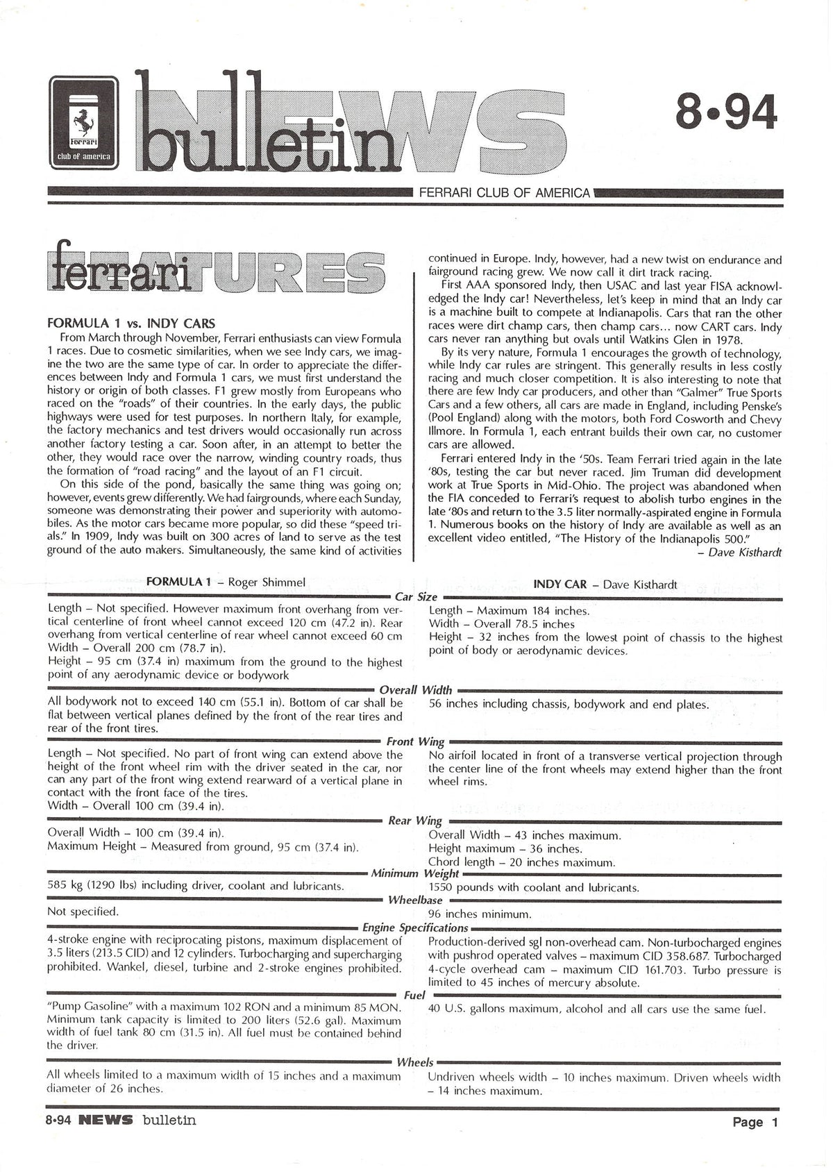FCA News Bulletin 1994 - 8