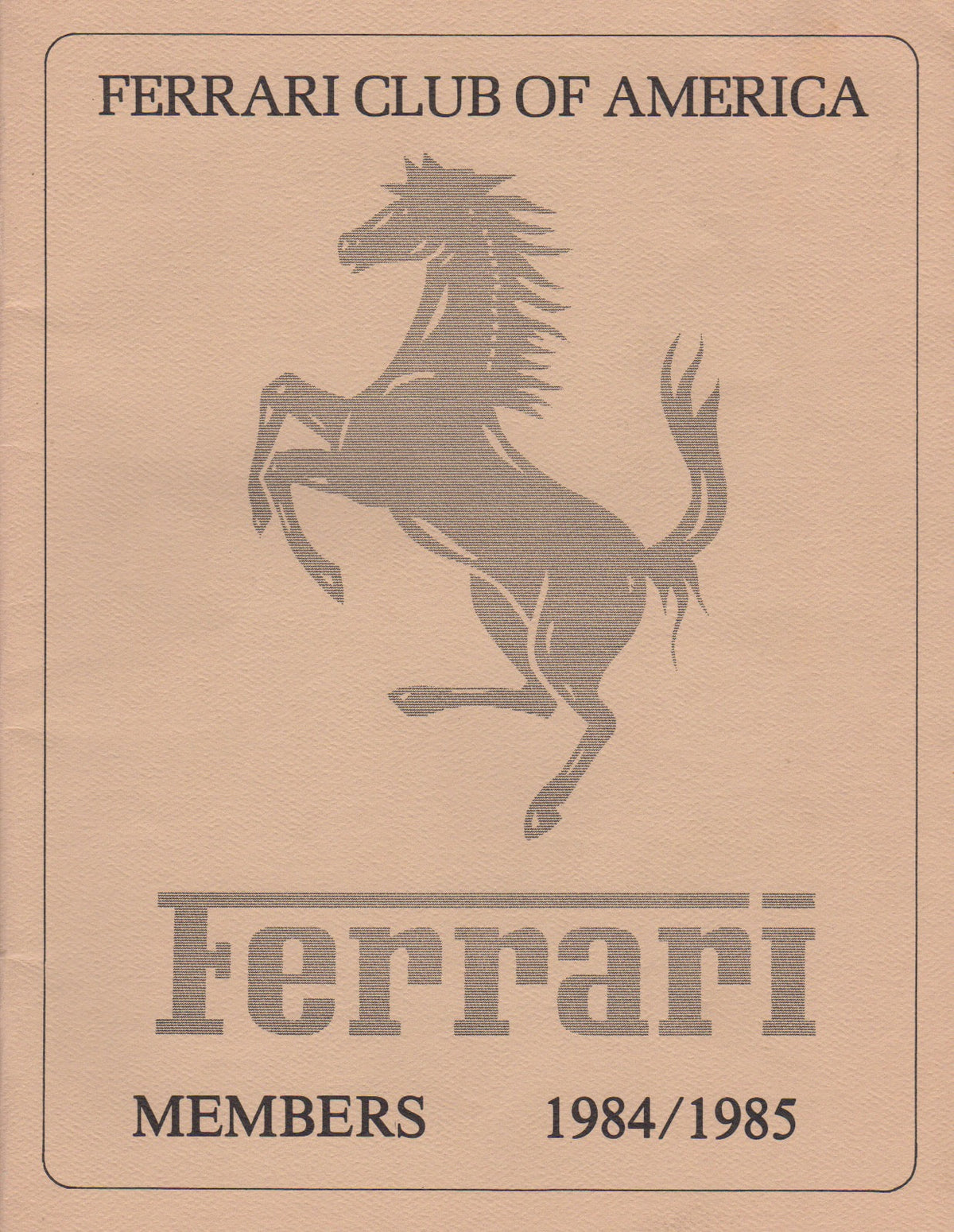 Ferrari Club of America Members Directory 1984-1985
