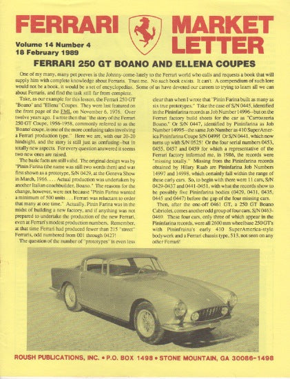 Ferrari Market Letter Vol. 14 N. 4