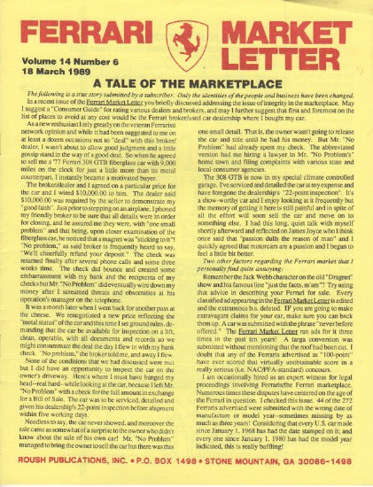 Ferrari Market Letter Vol. 14 N. 6