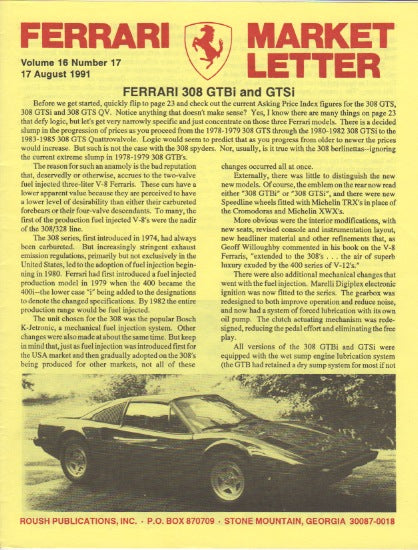 Ferrari Market Letter Vol. 16 N.17