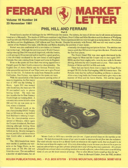 Ferrari Market Letter Vol. 16 N.24