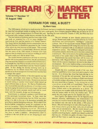 Ferrari Market Letter Vol. 17 N.17