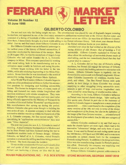 Ferrari Market Letter Vol. 20 N.12