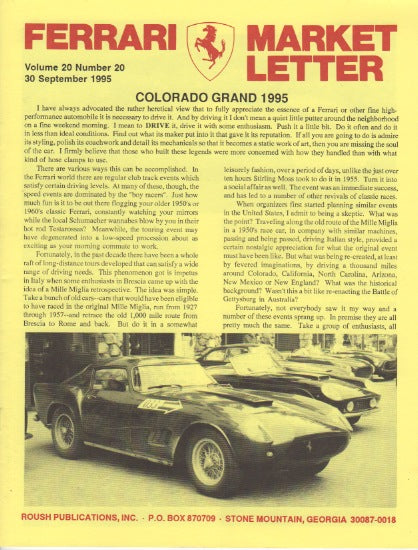 Ferrari Market Letter Vol. 20 N.20
