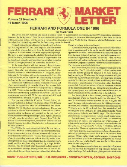 Ferrari Market Letter Vol. 21 N. 6