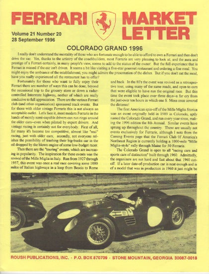 Ferrari Market Letter Vol. 21 N.20
