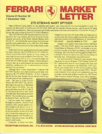 Ferrari Market Letter Vol. 21 N.25