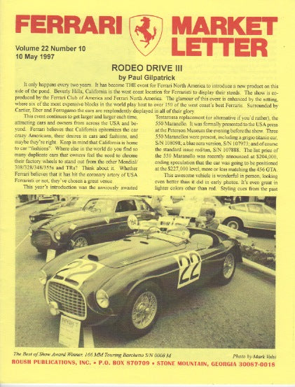 Ferrari Market Letter Vol. 22 N.10
