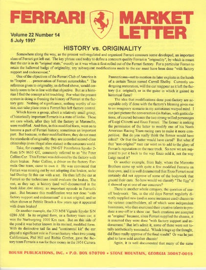 Ferrari Market Letter Vol. 22 N.14