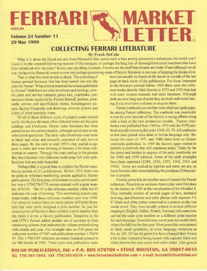 Ferrari Market Letter Vol. 24 N.11
