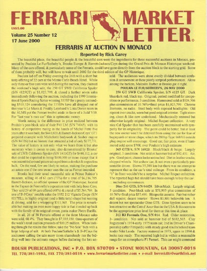 Ferrari Market Letter Vol. 25 N.12
