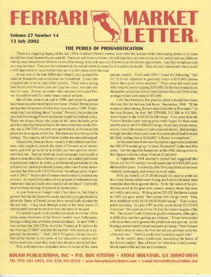 Ferrari Market Letter Vol. 27 N.14