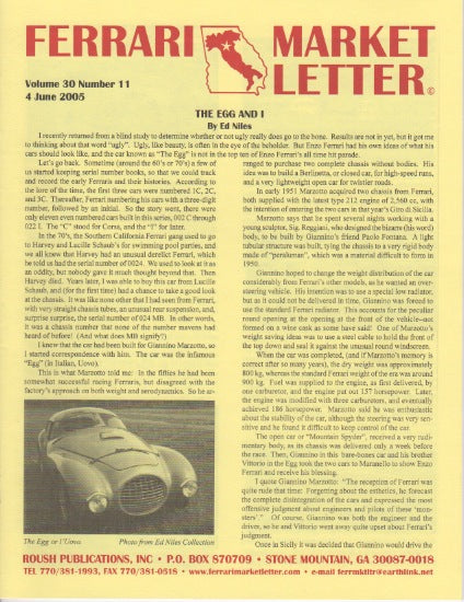 Ferrari Market Letter Vol. 30 N.11