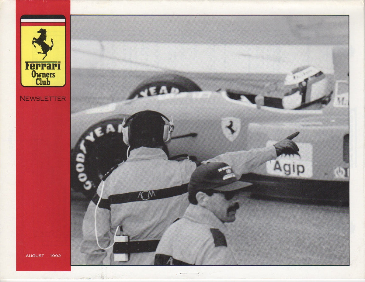 Ferrari, Newsletter of the Ferrari Owners Club (USA) 1992-08