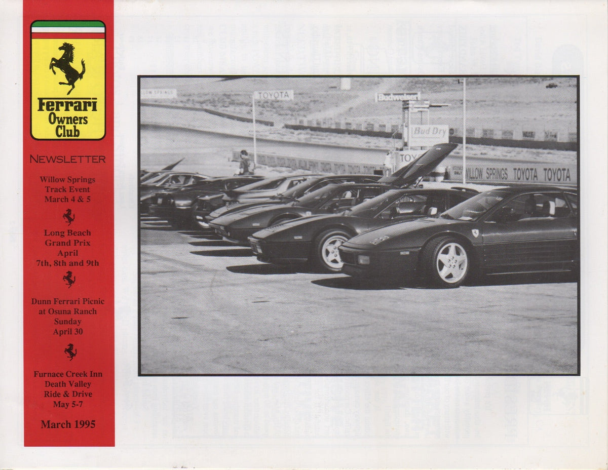 Ferrari, Newsletter of the Ferrari Owners Club (USA) 1995-03
