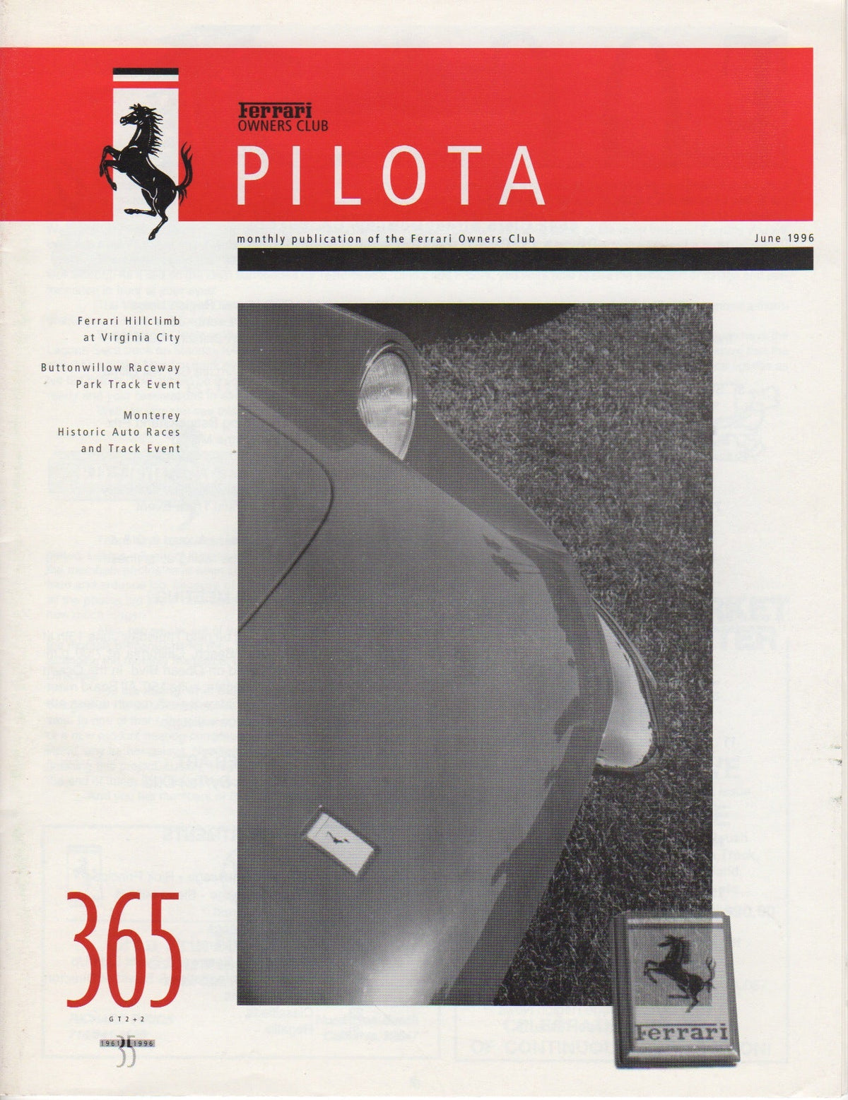 Pilota, Magazine of the Ferrari Owners Club (USA) 1996-06