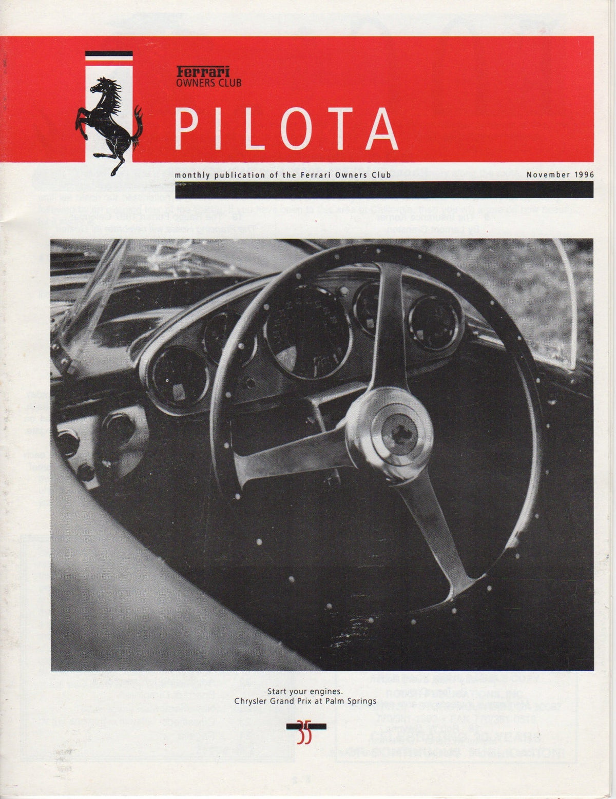 Pilota, Magazine of the Ferrari Owners Club (USA) 1996-11