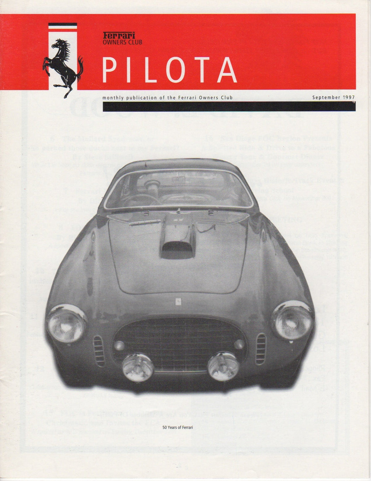 Pilota, Magazine of the Ferrari Owners Club (USA) 1997-09