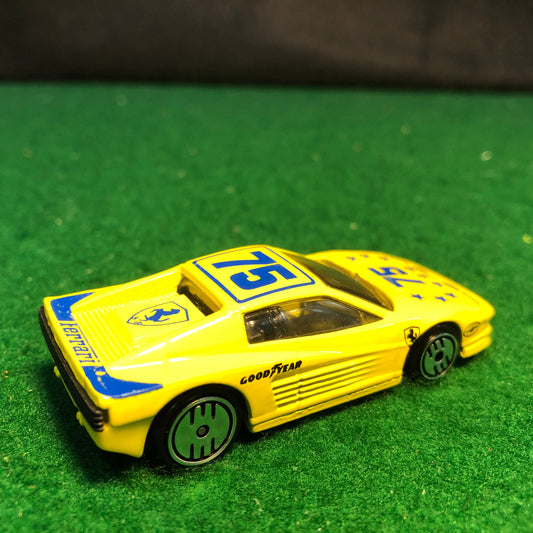 Ferrari Testarossa Yellow N 75 by HotWheels 1:64 (UH)(1897)(No box)