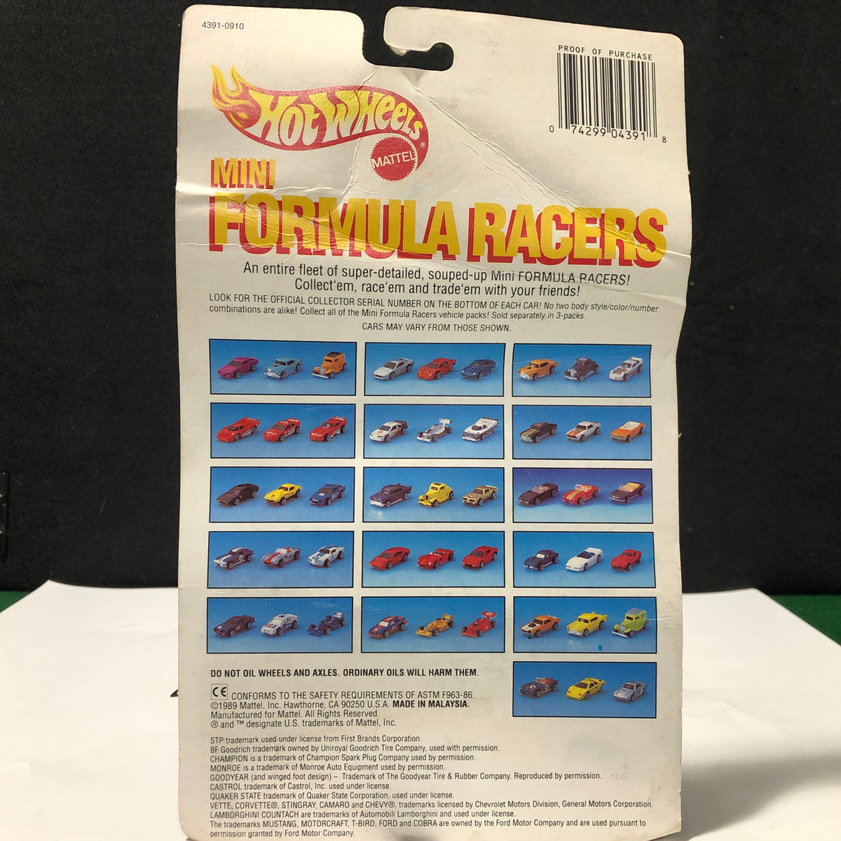 Ferrari 3 Car Set 250 TR - 308 GTB - Testarossa - Mini Formula Racers by HotWheels 1:87 HO (4391)