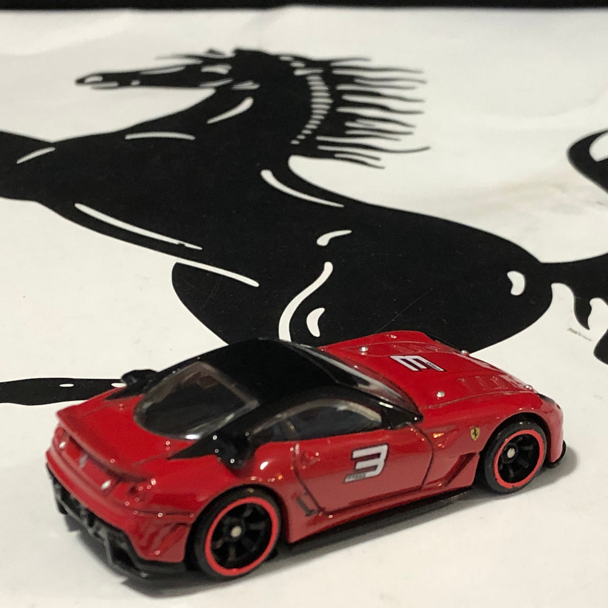 Ferrari 599XX Red N 3 by HotWheels 1:64 (Red Rim Black CM6)(R8477)(No box)