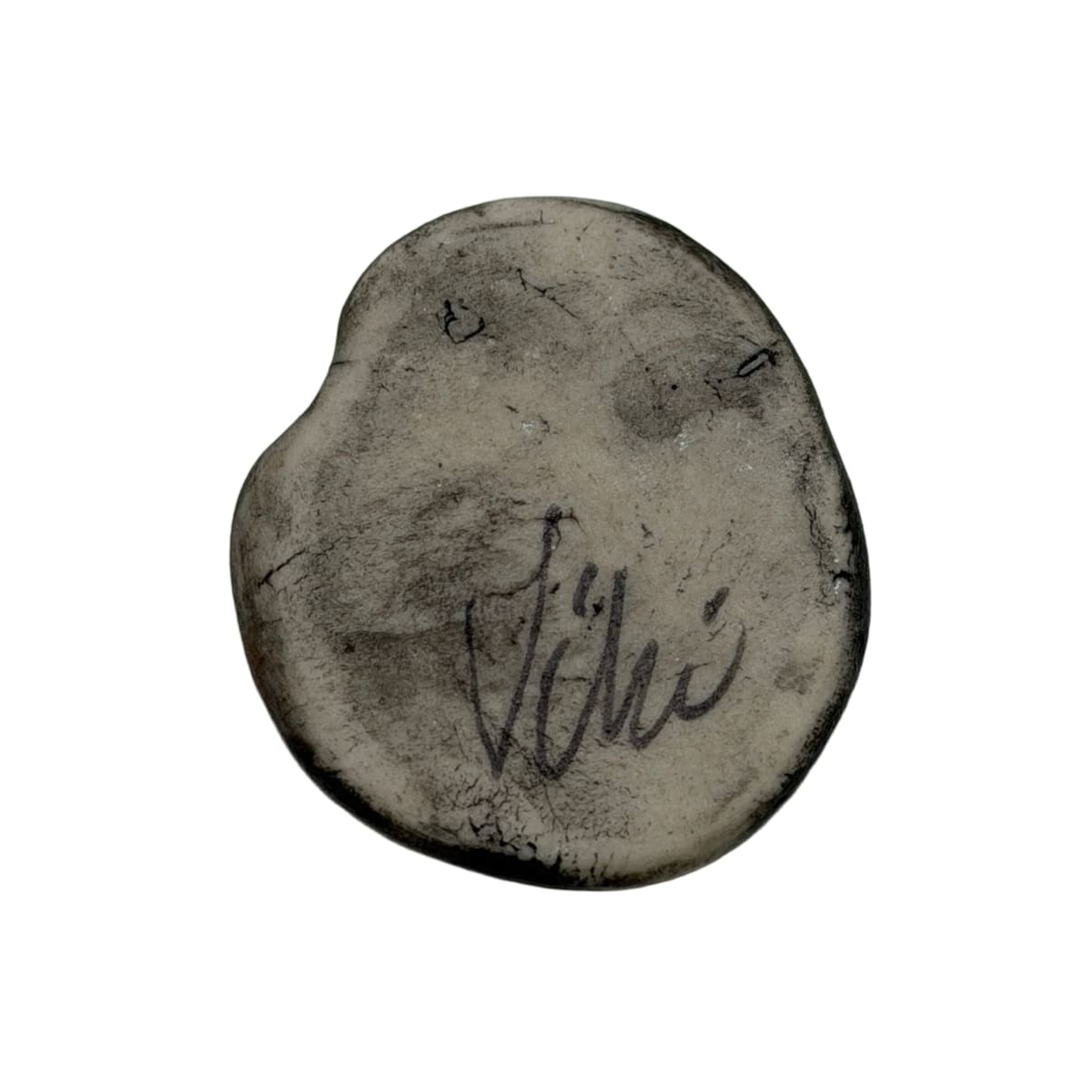 Ceramic Porcelain Pendant - Artist Signed Focal Bead, 34mm Round with Natural Stone Mosaic Pattern