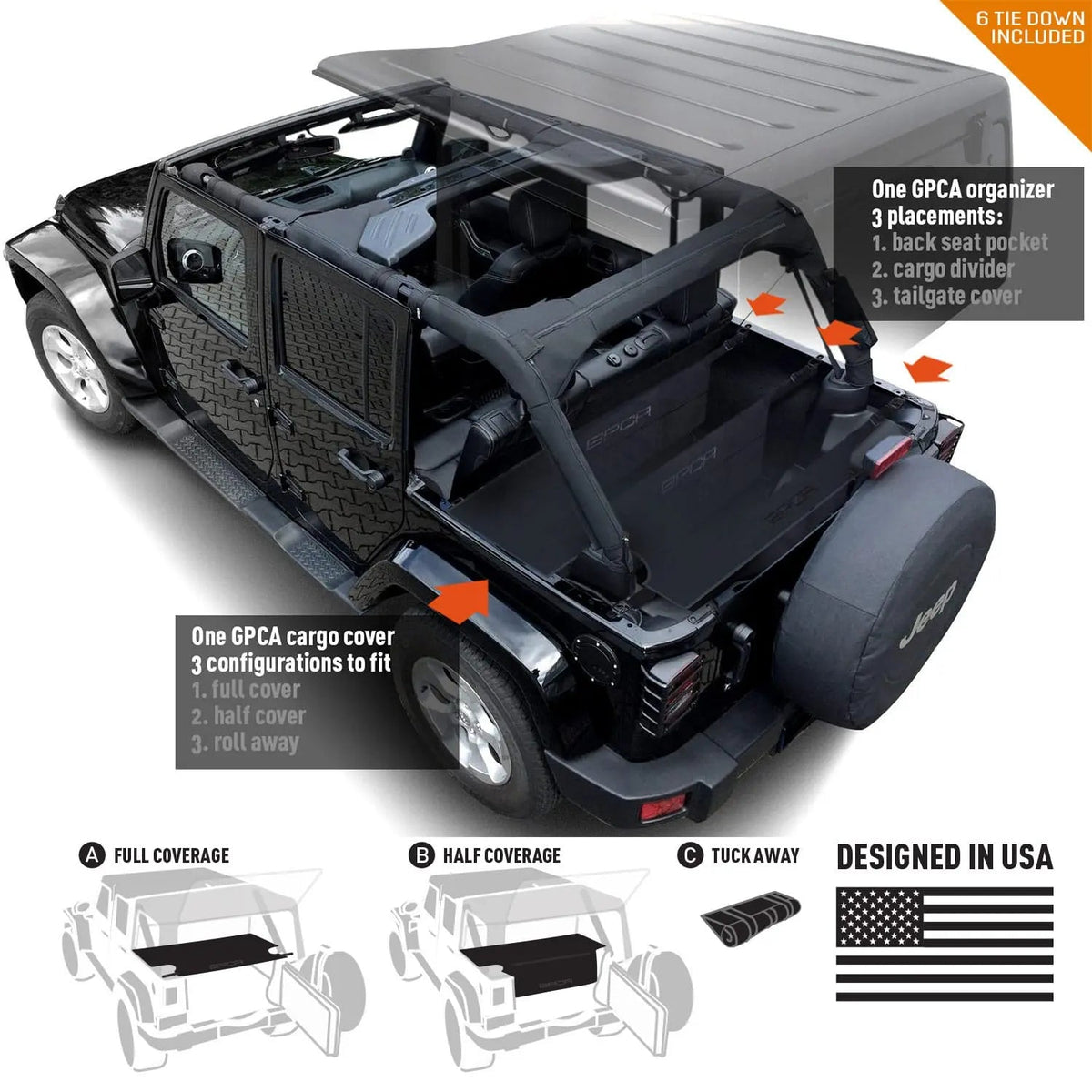 Jeep Wrangler JK 4DR Cargo Cover LITE (2007–2018)