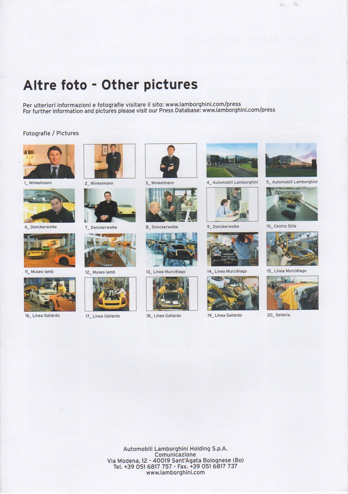 Lamborghini Press Kit 2005 Geneva