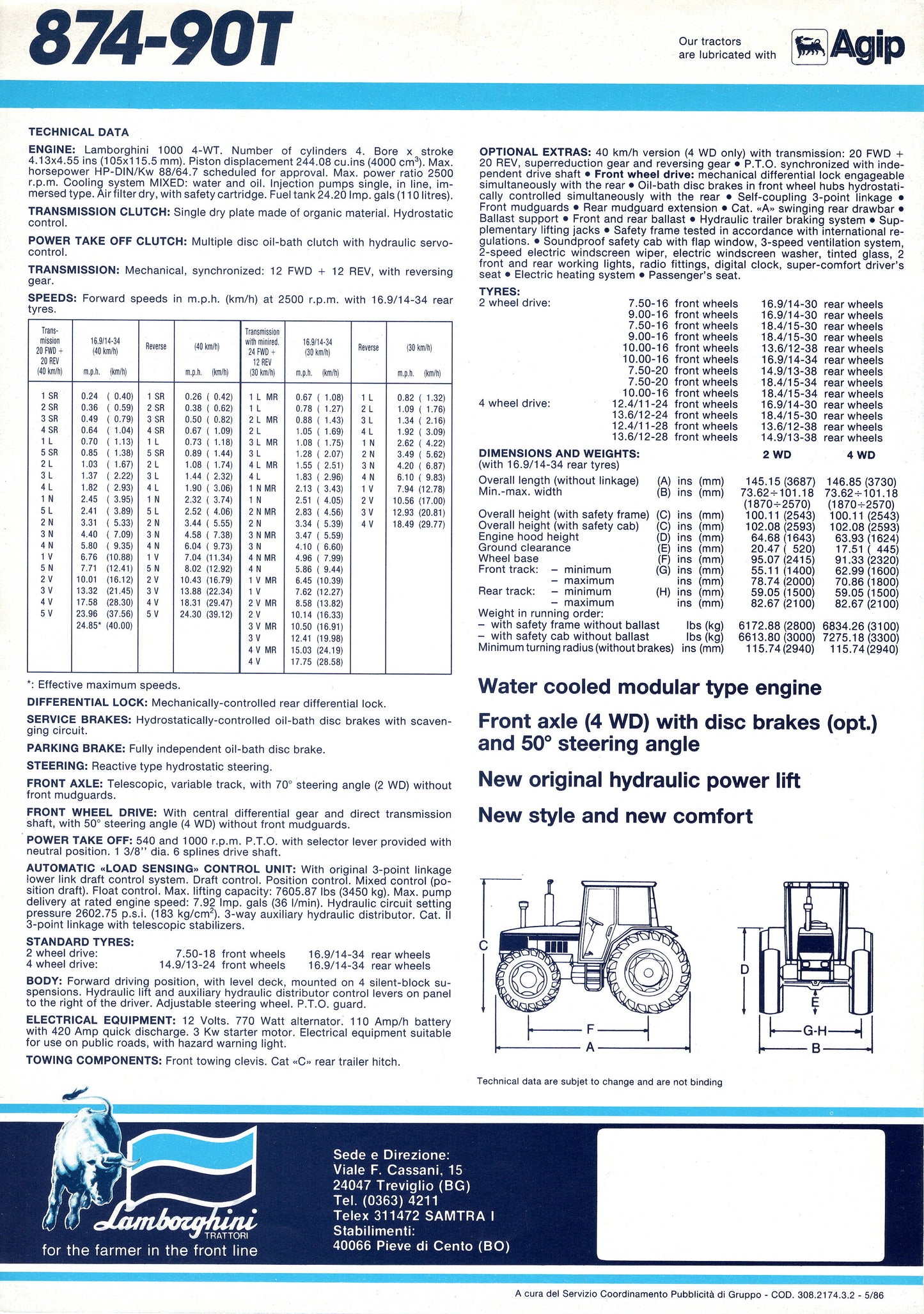 Lamborghini 874-90 Turbo Trattori - Tractor Brochure