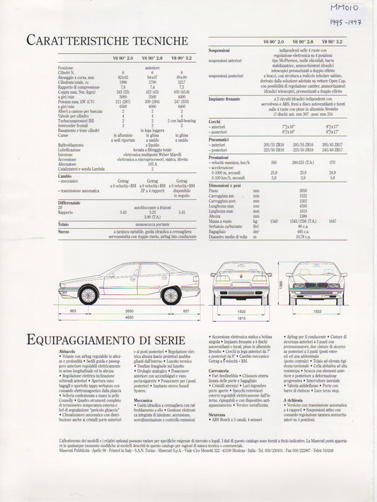 Maserati Quattroporte Brochure (Circa 1995-1997)