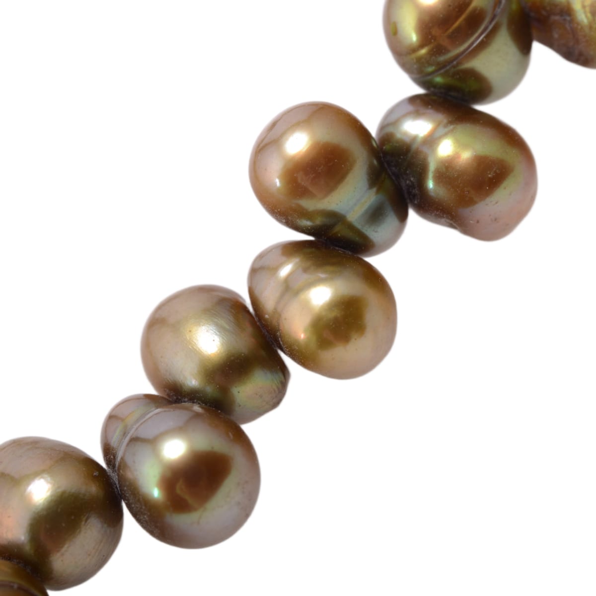 Freshwater Brass Bean Pearl Strands 15in - Natural Bronze Luster Pearls