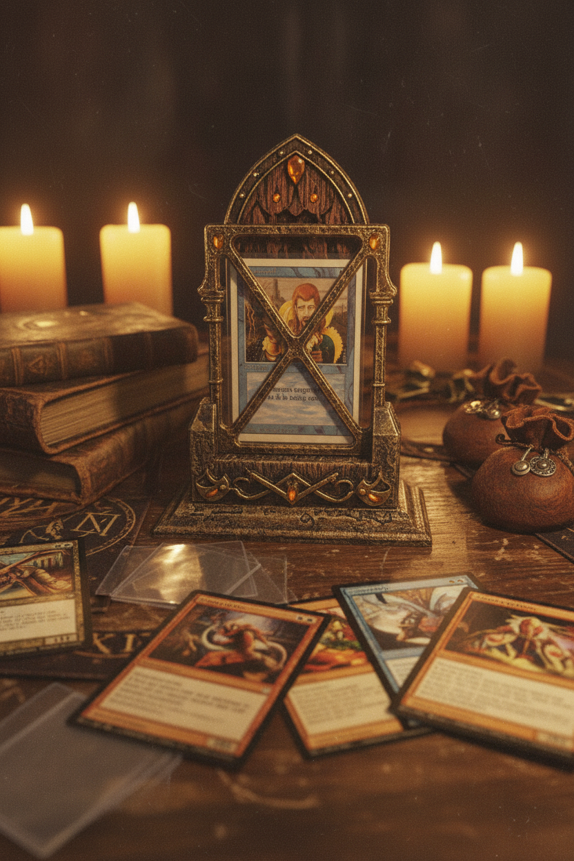 Experiment 003 — Counterspell Artifact Display Stand with Top Loader Case (Magic: The Gathering Revised Edition)