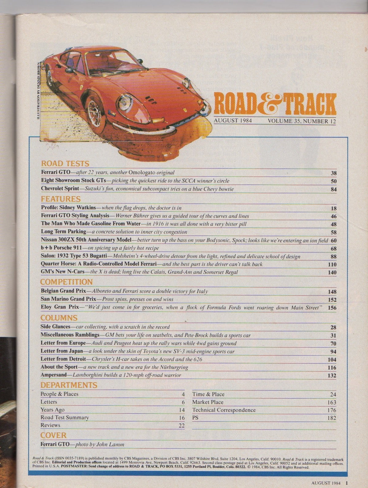 Road & Track Magazine 1984/08