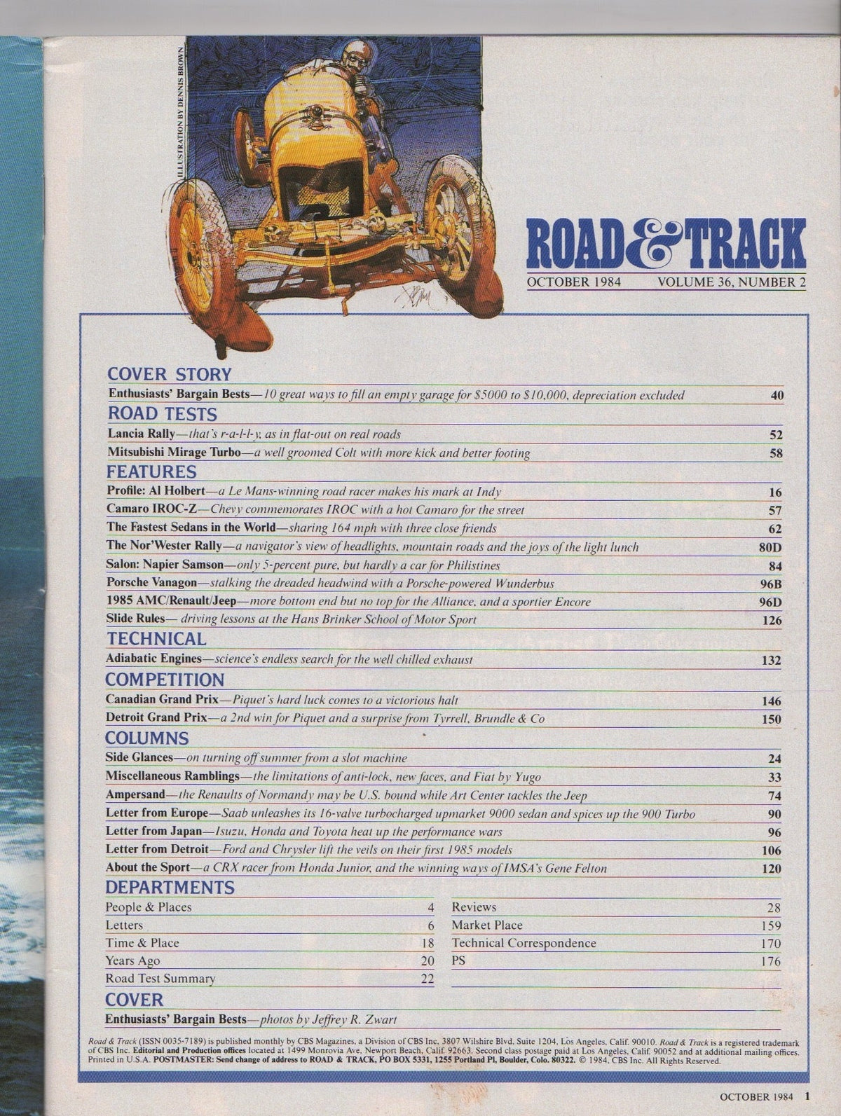Road & Track Magazine 1984/10