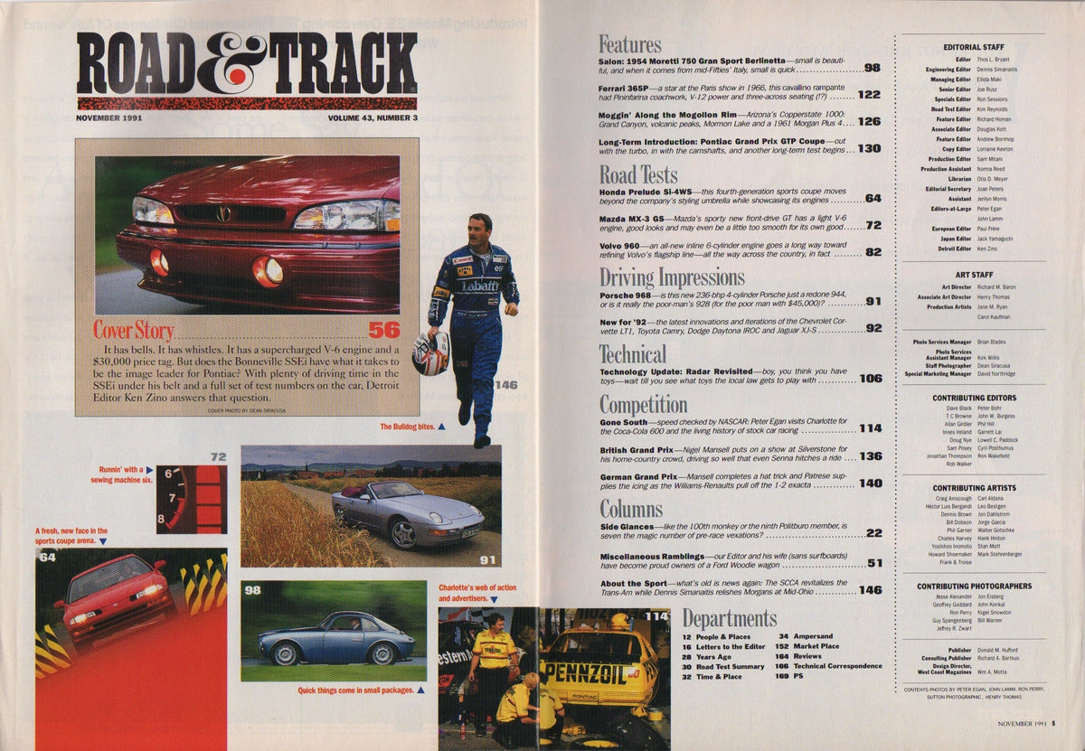 Road & Track Magazine 1991/11