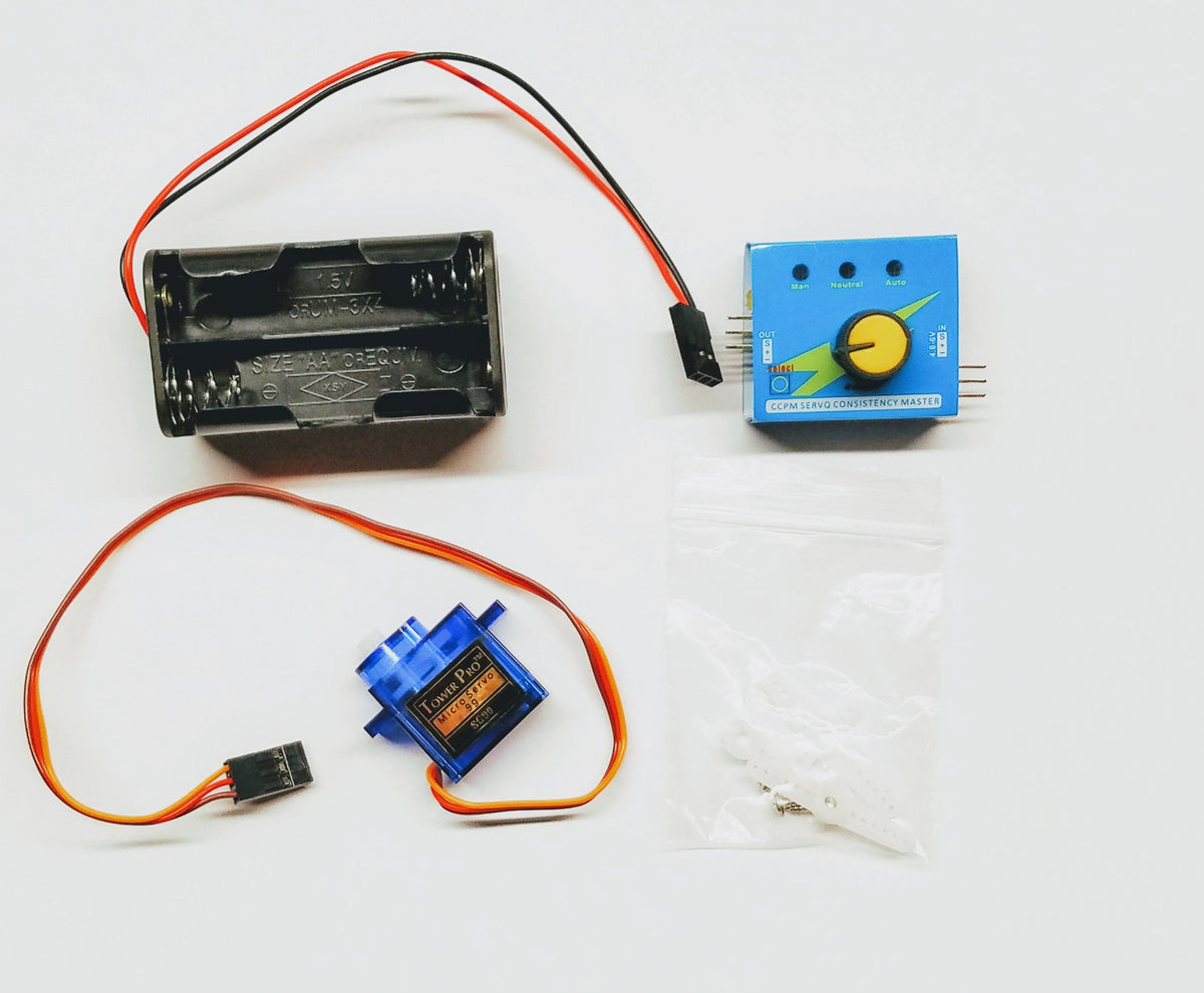 Servo Tester Kit: All-in-one Servo Motor with Controller and Battery Holder STEM Kit For Simple Robots