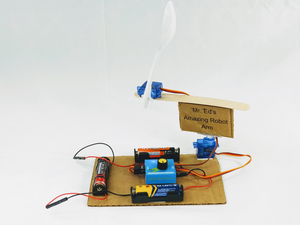 Simple Robot Kit: 2 x Metal Servo Motor Control STEM Craft Robot Kit For Kids (Ages 6-10)