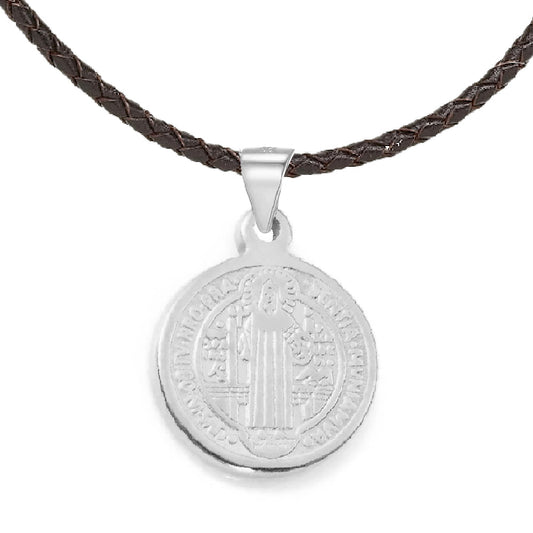 Stainless Steel St. Benedict Medal Necklace - Petite