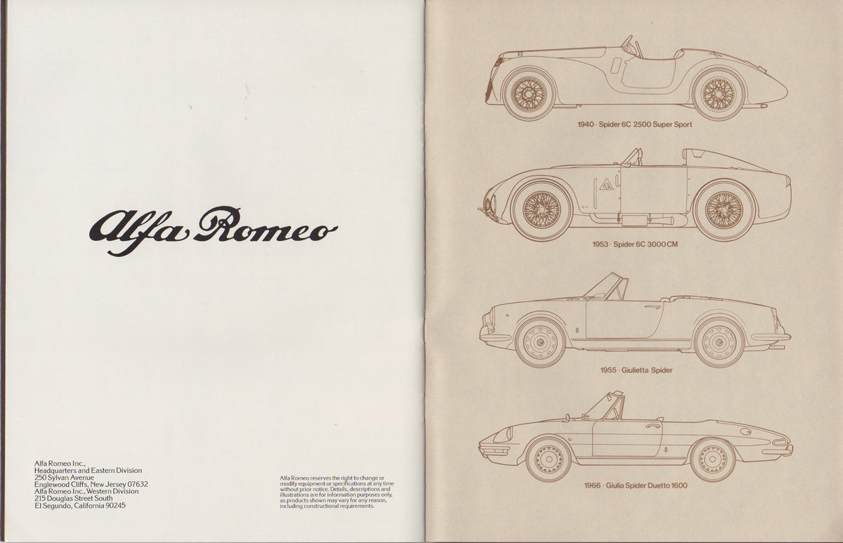 Alfa Romeo Sport Sedan & Sprint Veloce Deluxe Brochure