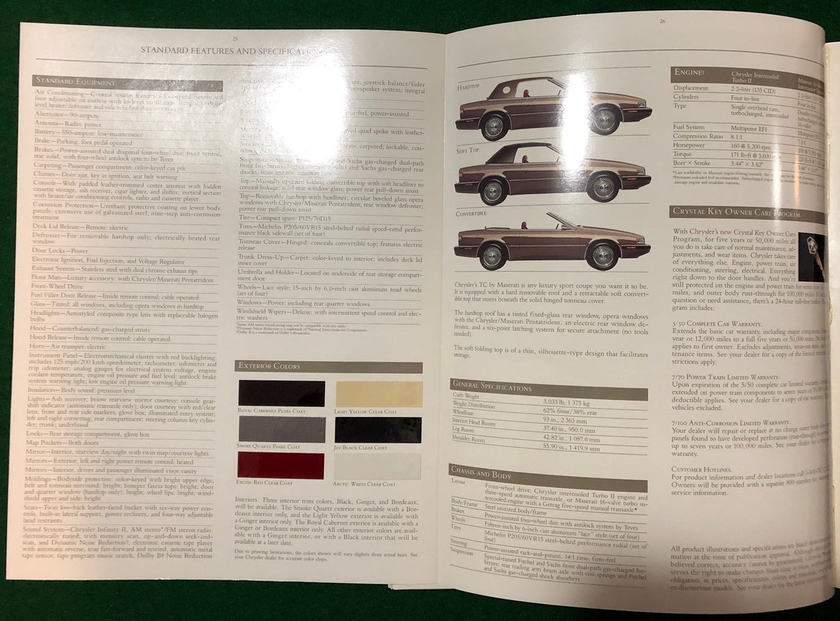 Chrysler TC by Maserati Brochure