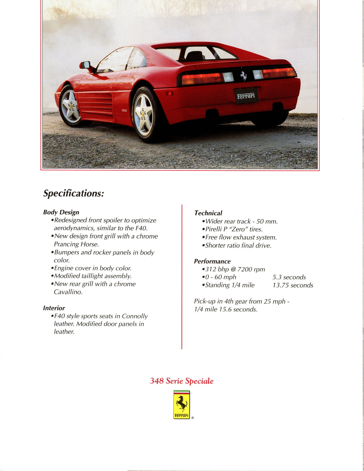 Ferrari 348 Serie Speciale Brochure