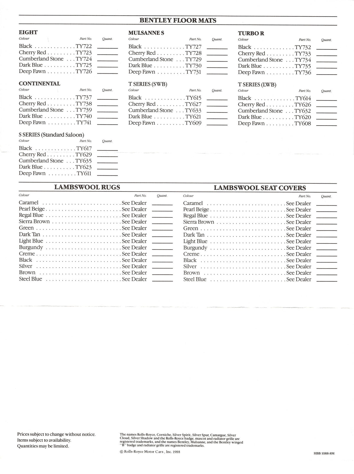 Rolls-Royce & Bentley All Models Accessories Brochure