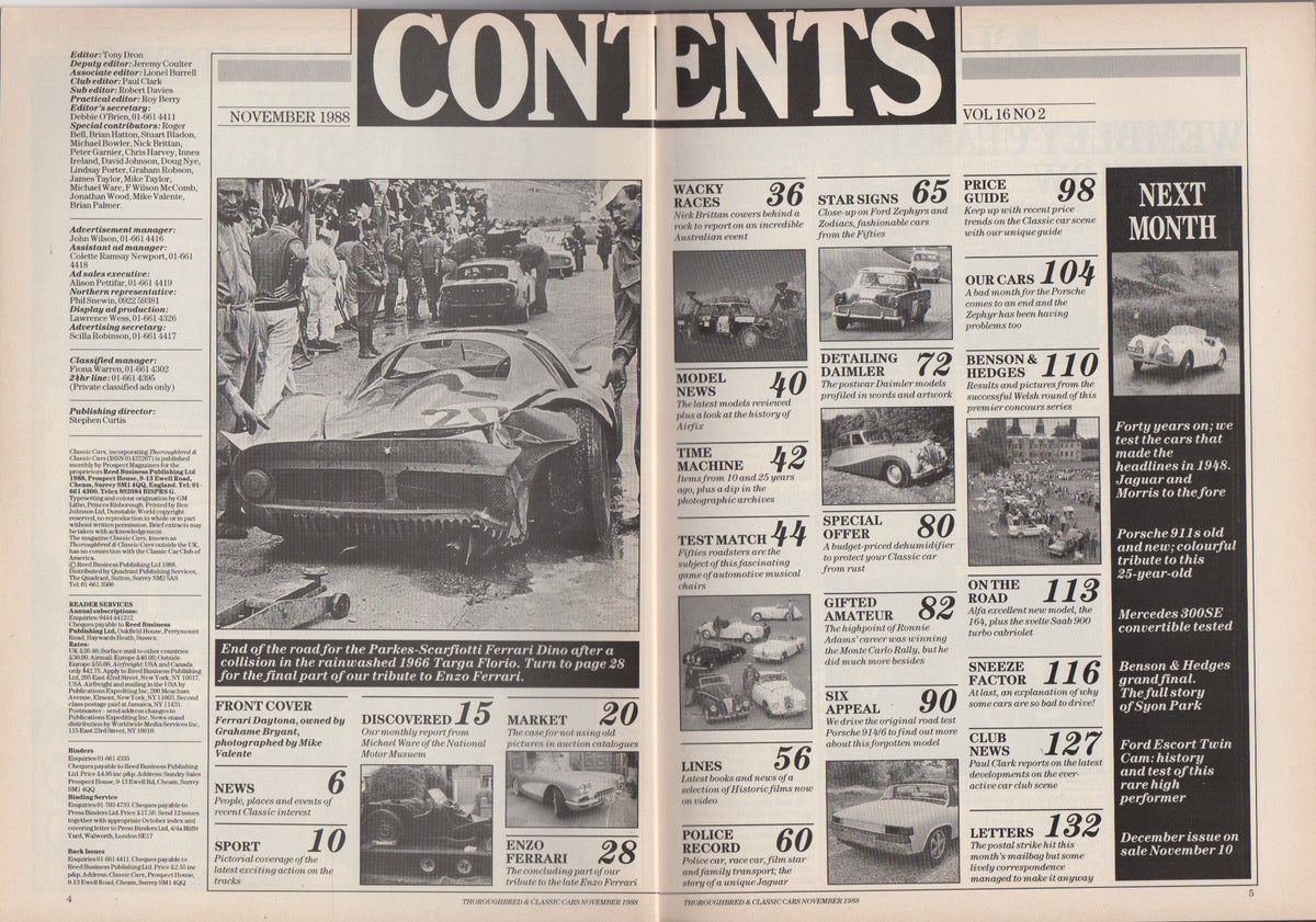 Thoroughbred & Classic Cars Magazine 1988/11